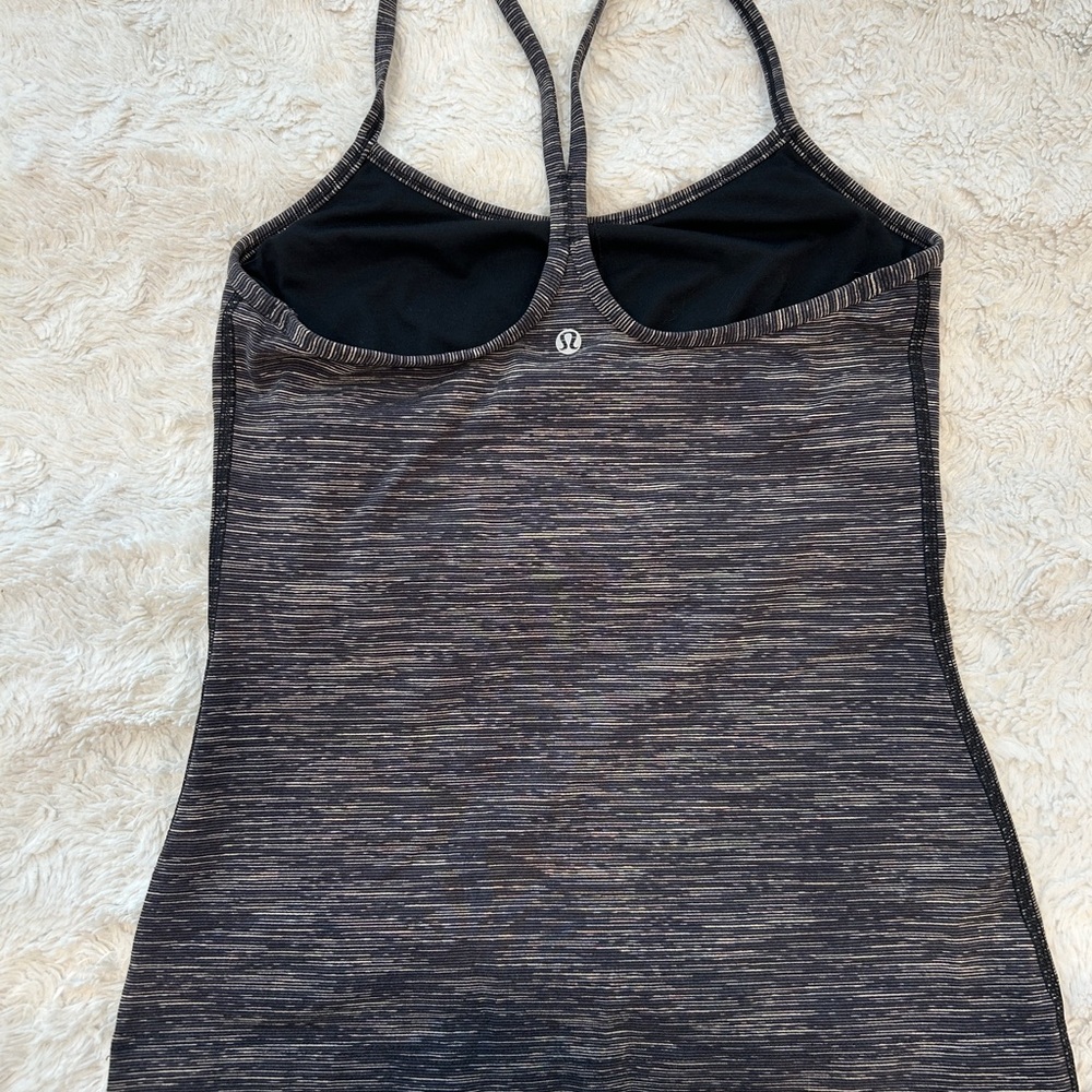 lululemon athletica Black & Gray Striped Racerback Tank